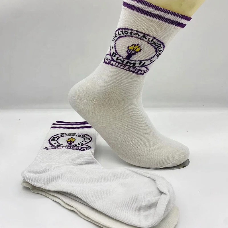 Wholesale Factory Manufacturer Custom Logo Crew Cotton Socks Nigeria School Student Kids Socks For Boys And Girls