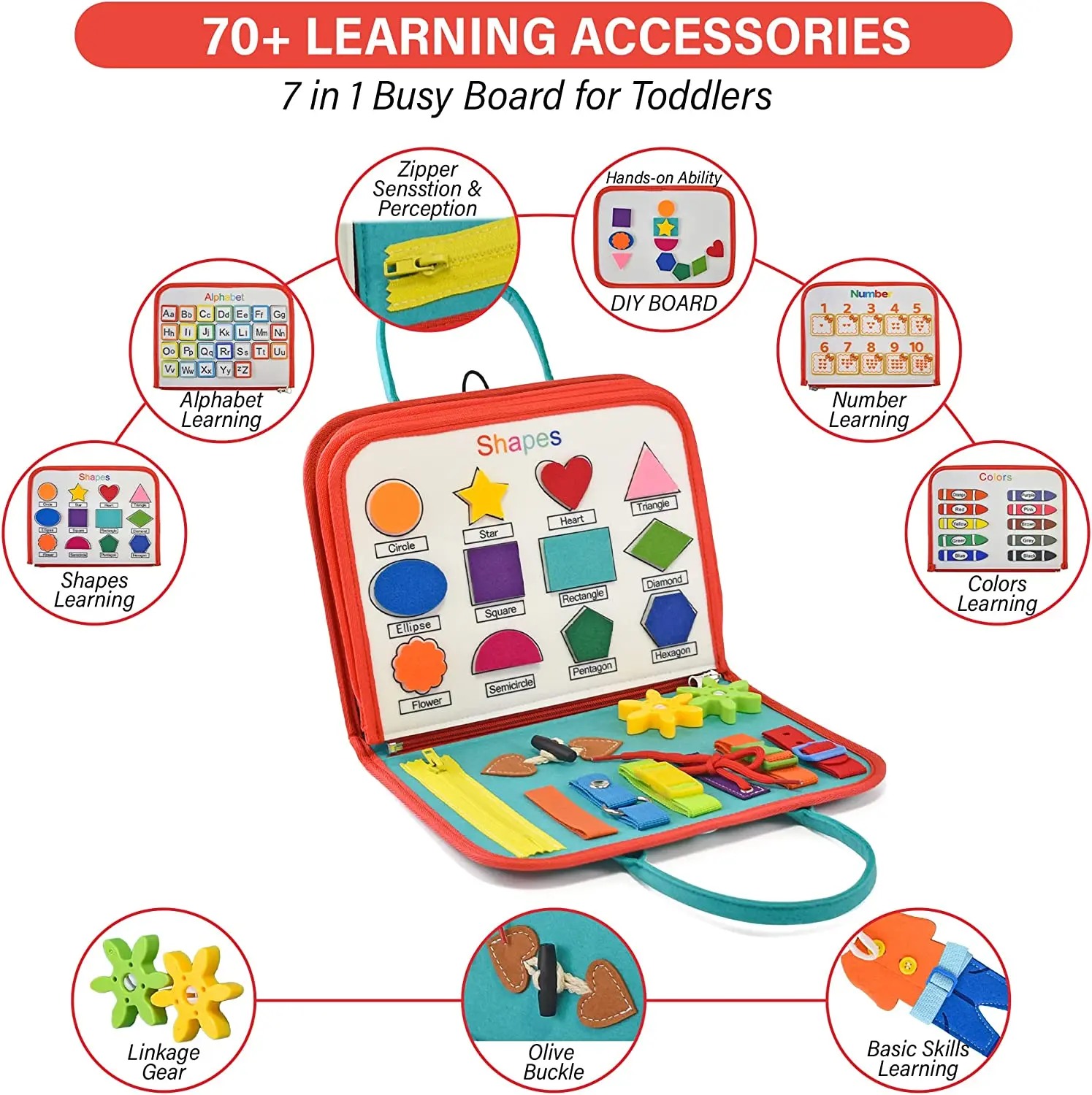 Newest Design Sensory Montessori Busy Book Ocean yacht Pattern 3D Quiet Busy Board with 8 pages for Toddlers 1-3