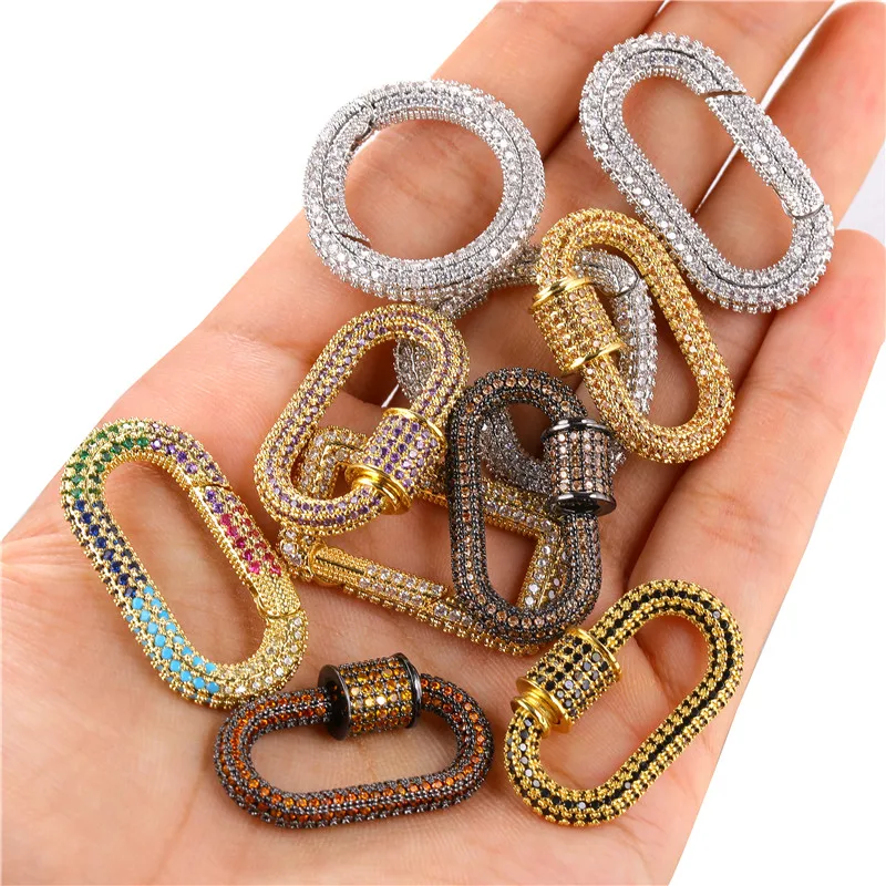 
Copper micro-inlaid jewelry buckle clasps pinch type zircon necklace bracelet link pendant 