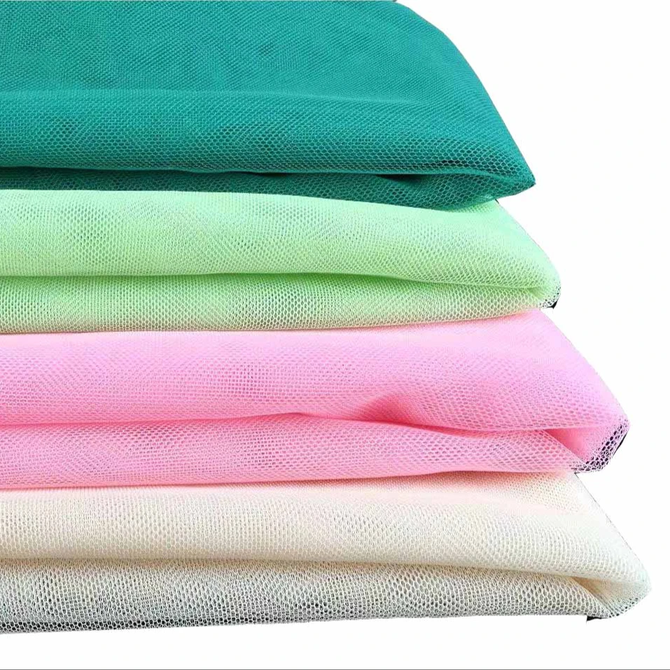 Оптовая продажа, Высококачественная 100% нейлоновая сетчатая Тюлевая ткань для платья с вышивкой