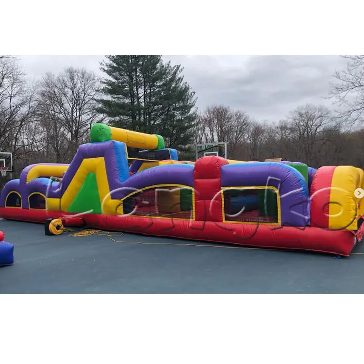 Commercial inflatable theme park combo slide inflatable Obstacle Course bounce house for sale