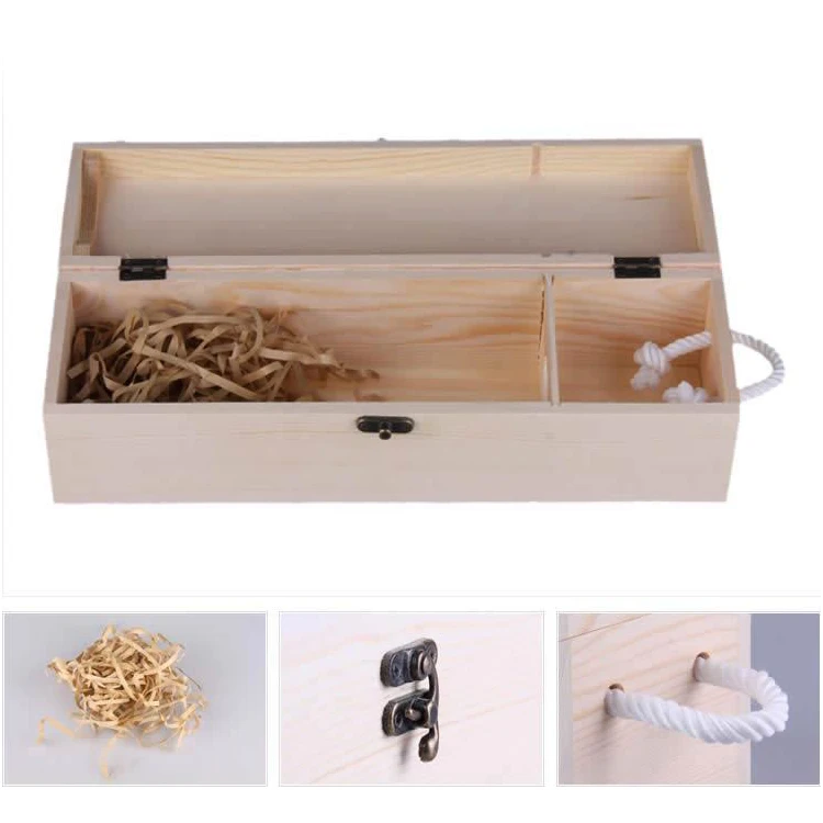 Индивидуальная печать простая красивая высококачественная скользящая крышка деревянная коробка для вина с одной бутылкой