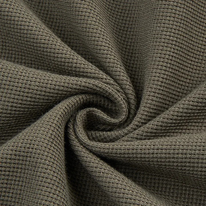 high end waffle fabric 57% cotton 38% polyester 5% spandex 280g cotton waffle polyester blend fabric for hoodie