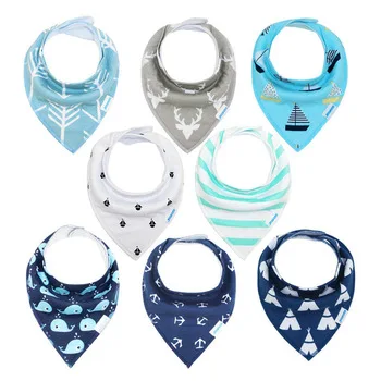 Adjustable 100% Organic Cotton Pack Absorbent Baby Drool Bibs Baby Bibs Cotton
