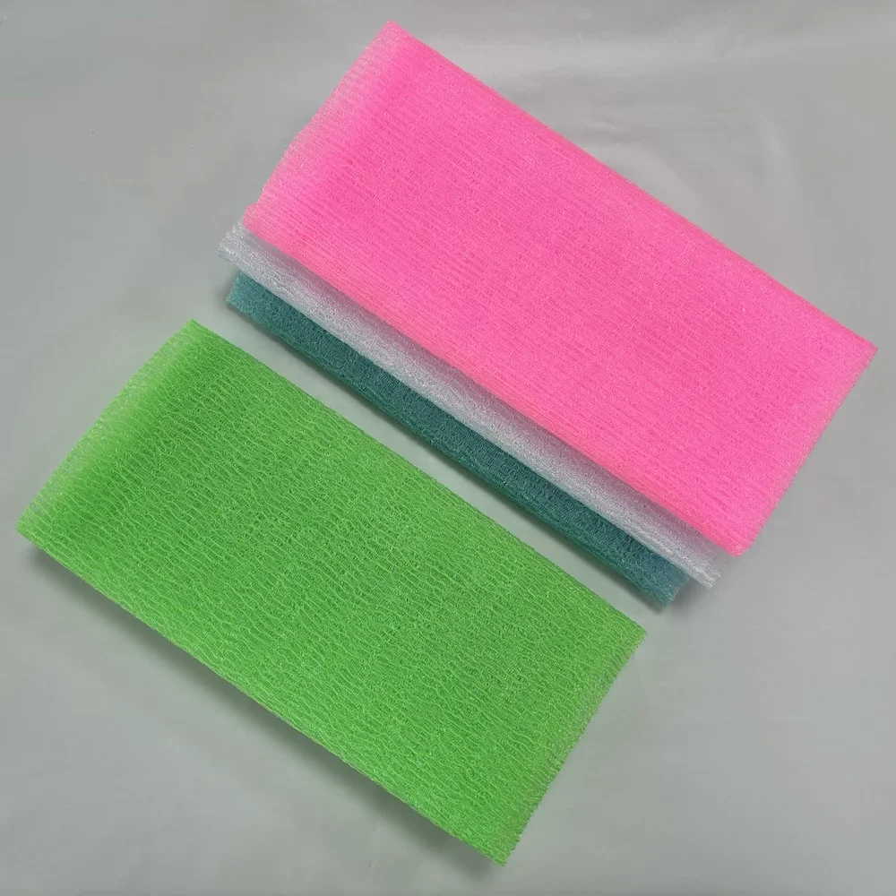 Exfoliating Nylon Bath Cloth Towel Beauty Skin Weave Bath Wash Towel Exfoliating Scrub Cloth Shower Long Washcloth for Body