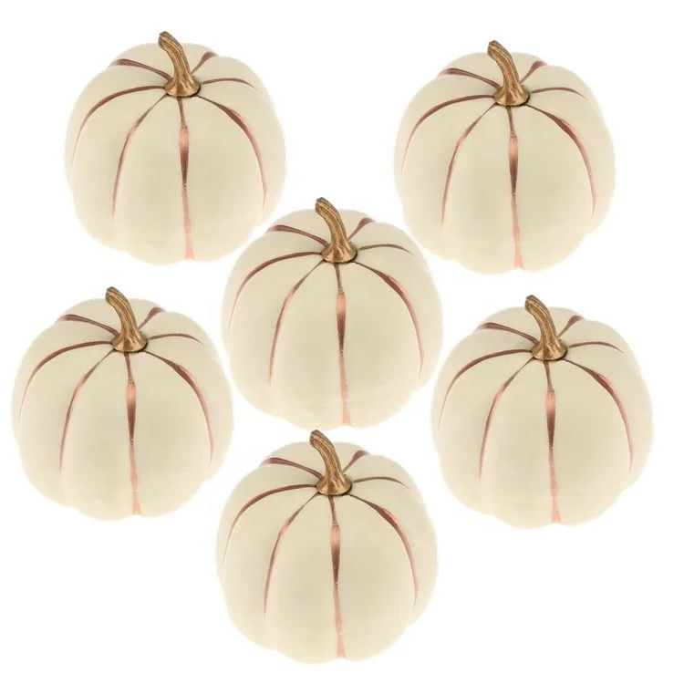 Gresorth Artificial White Pumpkins Wholesale Fake Vegetable Fall Autumn MINI Pumpkin Set Halloween Christmas Holiday Decoration