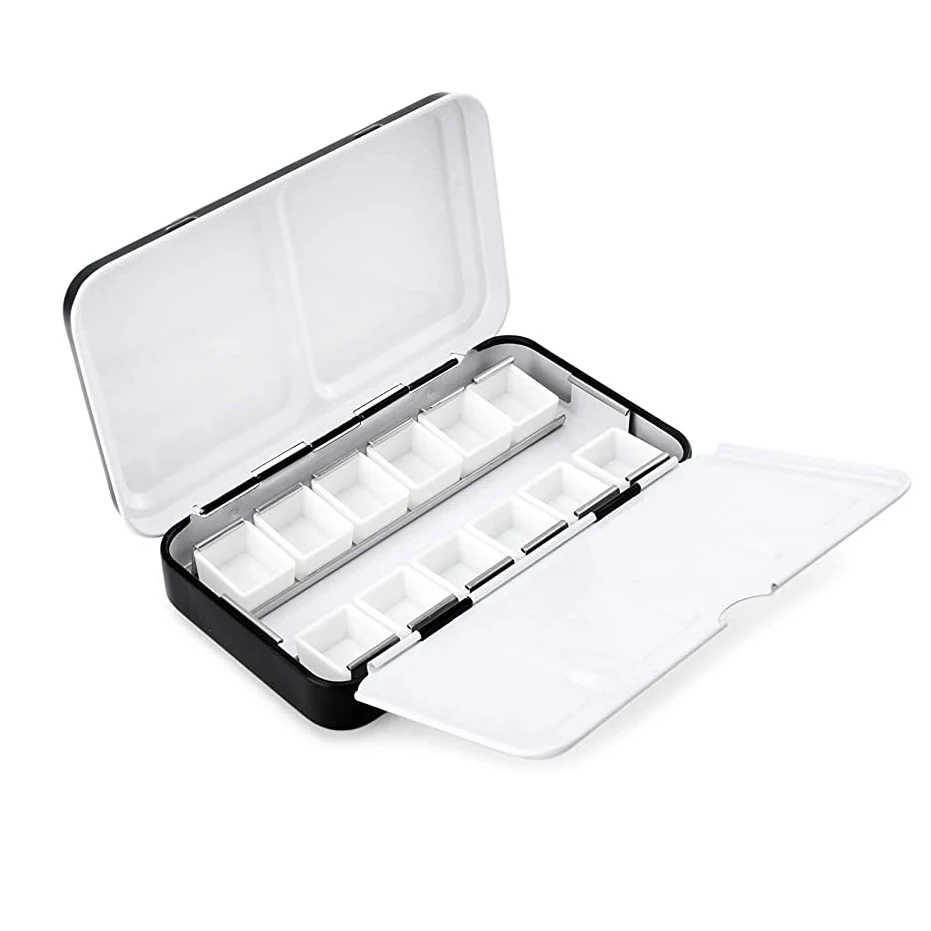 Wholesale Free Sample Rectangle Shape Gift Can Customize Empty 24 Watercolor Paints Tins Box