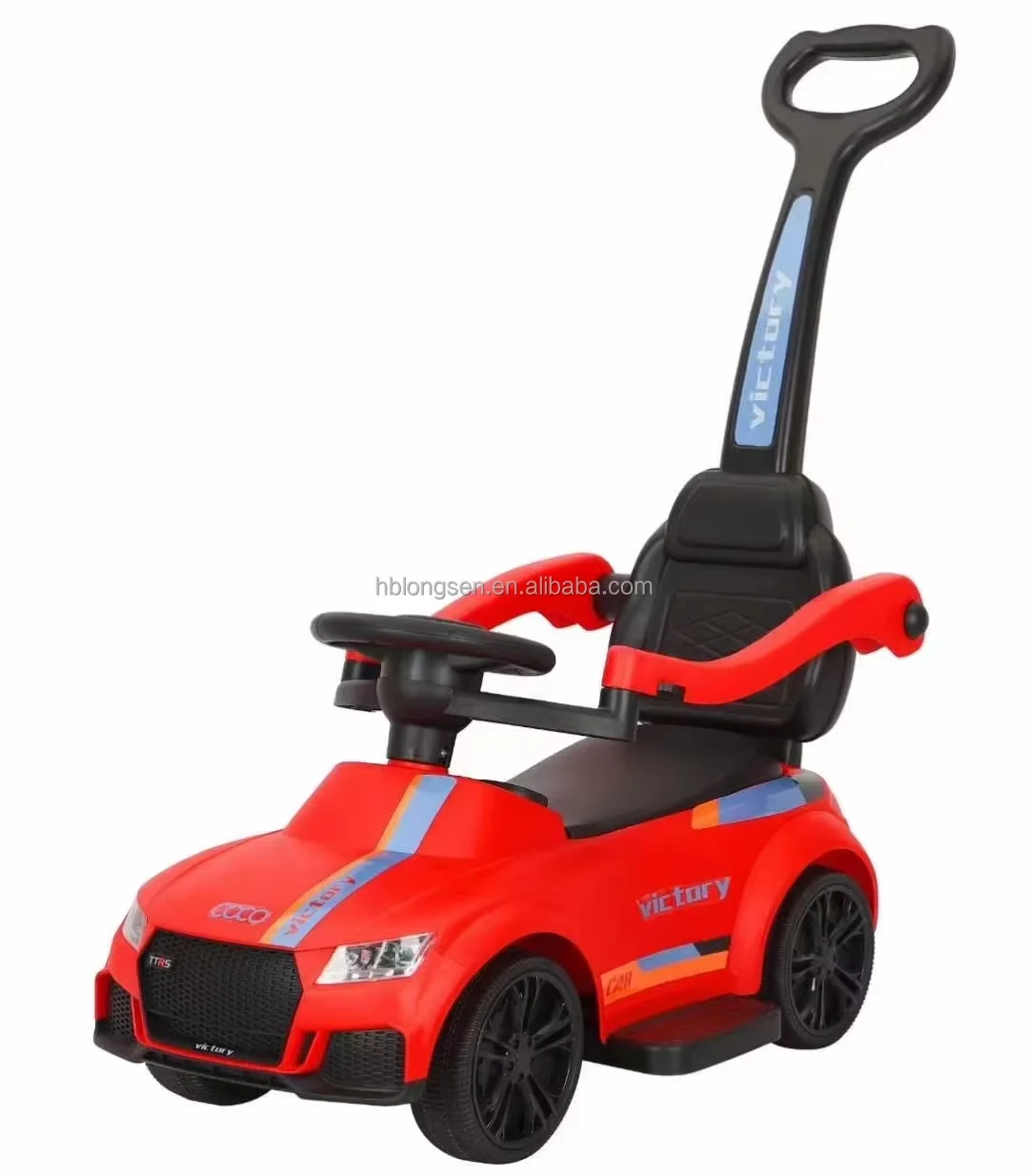 Popular Baby Push Around Buggy Ride On Car With Push Handle & Canopy 4 Wheels With Rest Pedal Comfortable Seat In Bright Color