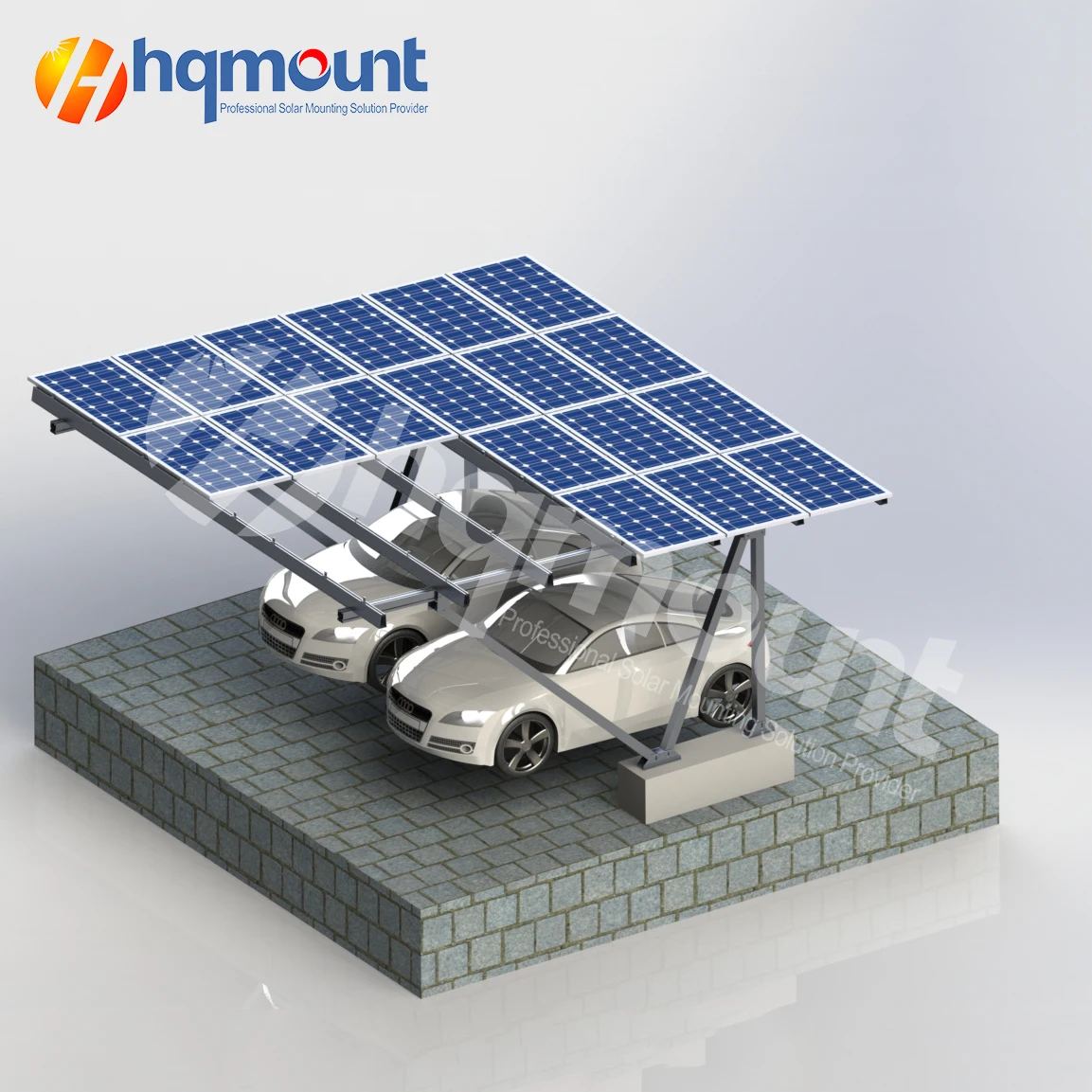 HQ MOUNT New Design Solar Carport Garages Waterproof Aluminum Solar Panel Pv Solar Carport Solar Racking
