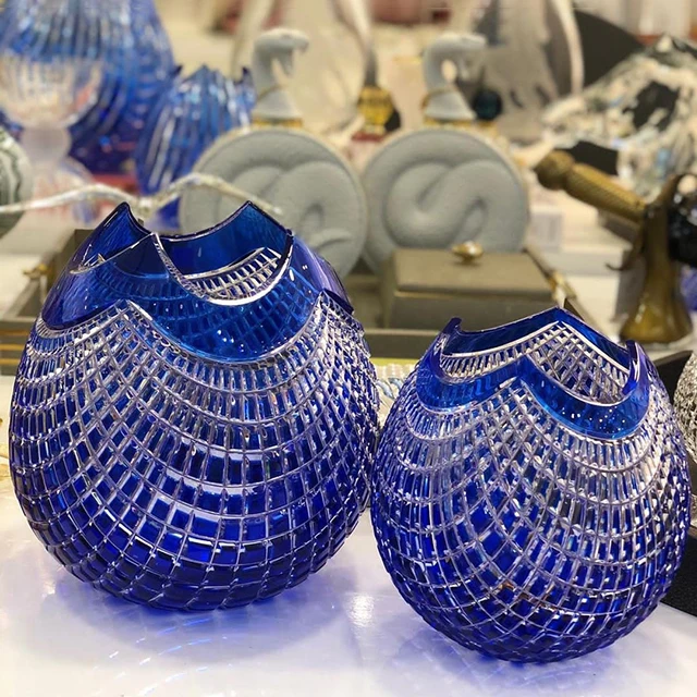 Luxury Crystal Diamond Craft Vase Fleck Floor Nodic Vase Crystals For Centerpieces