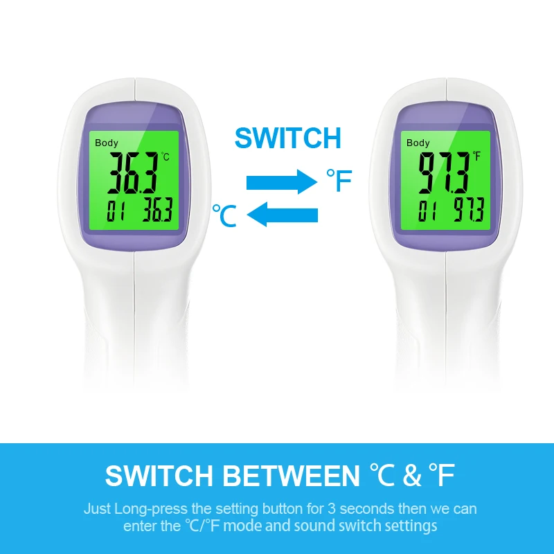 CE Approved Digital IR Medical Contactless Temperature Thermometer Manufacturer Infrared Smart Baby Adult Thermometer