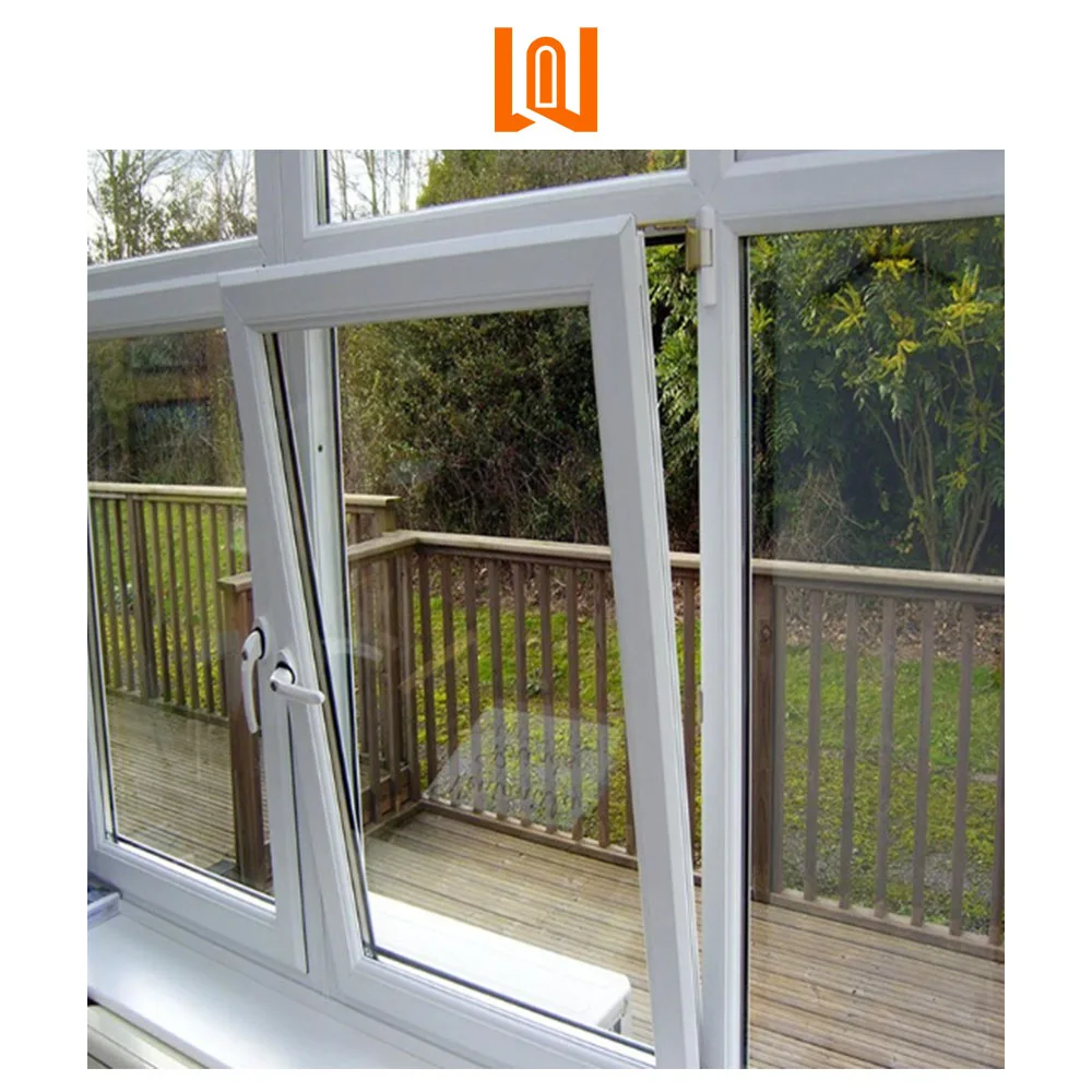 High Energy Efficient White Upvc Window Customized Large View Double Glazed Window Tilt And Turn Pvc Windows