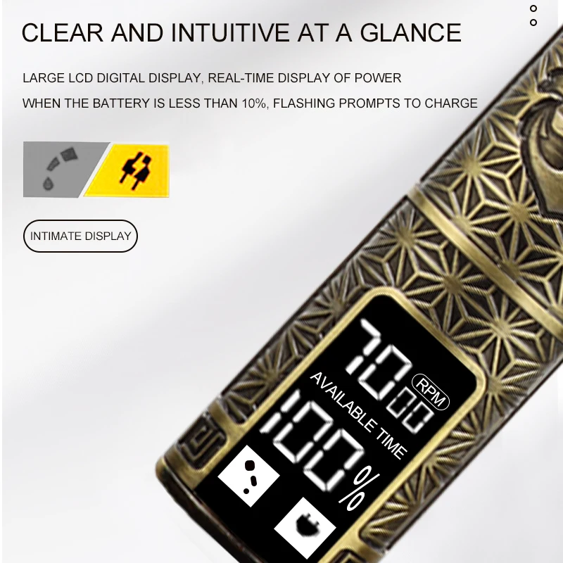 Professional LCD Hair Clipper For Men Rechargeable Hair Trimmer Machine OEM Power Time Charging  Electric Clipper vintage t9