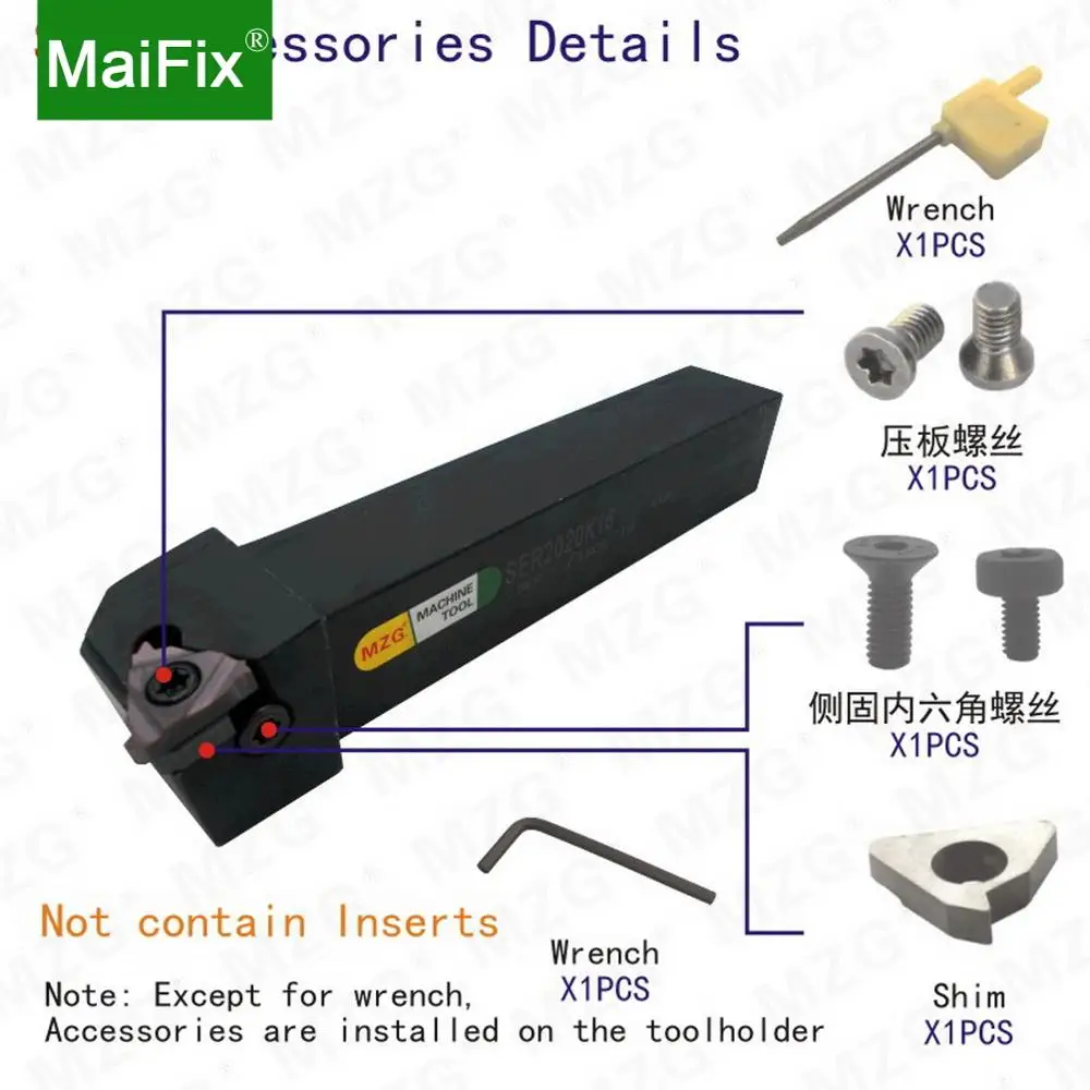
Maifix SER3232P16 карбидный резак 22ER резьбовые Токарные Вставки CNC токарный станок держатель инструмента для внешней резьбы 