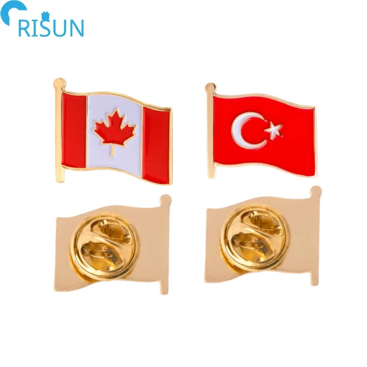 Souvenirs Customized Soft Enamel World Country National Flag Badges Brooches Custom World Country National Flag Enamel Pin Badge