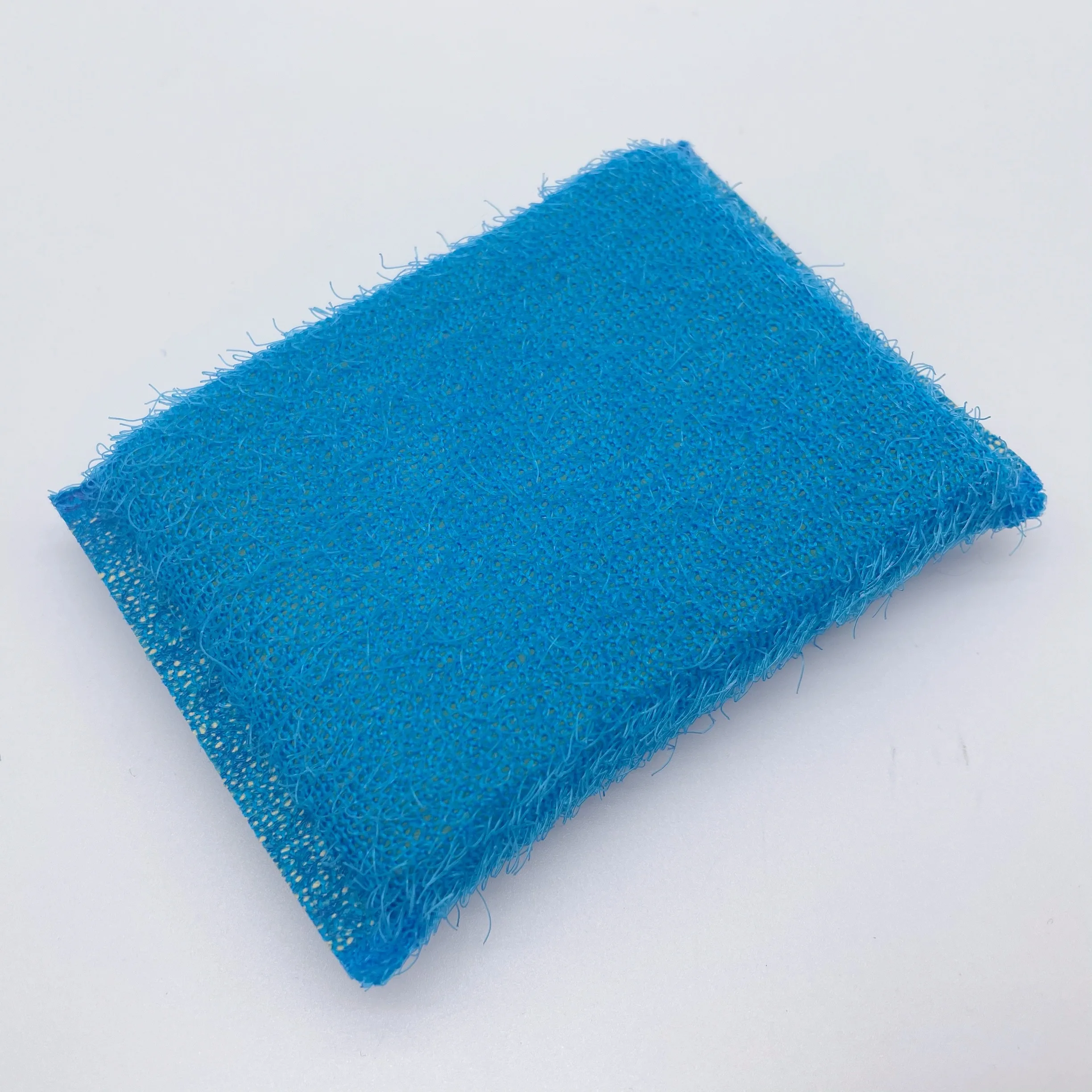 Kitchen cleaning Polyester polyester fiber abrasive net / mesh sponge scouring pad for metal utensils