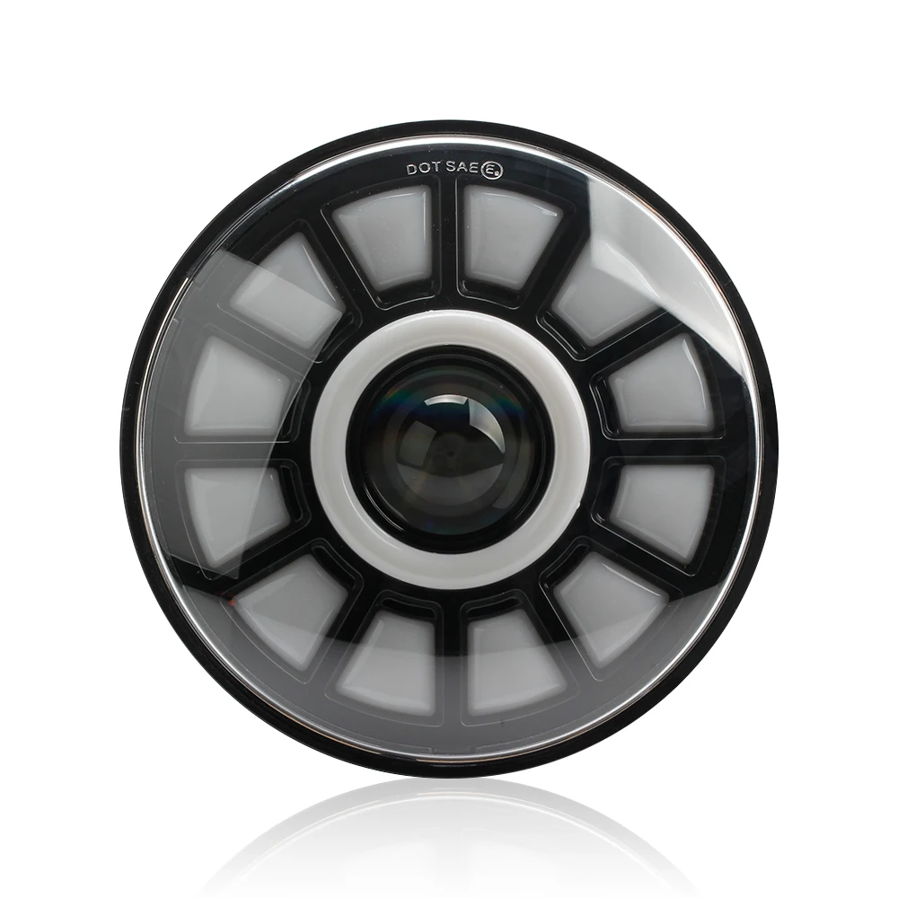 Кин 7 дюймов 6000k Светодиодные фары круглый мульти-цветочным узором белый и желтый автомобиль аксессуары для Wrangler