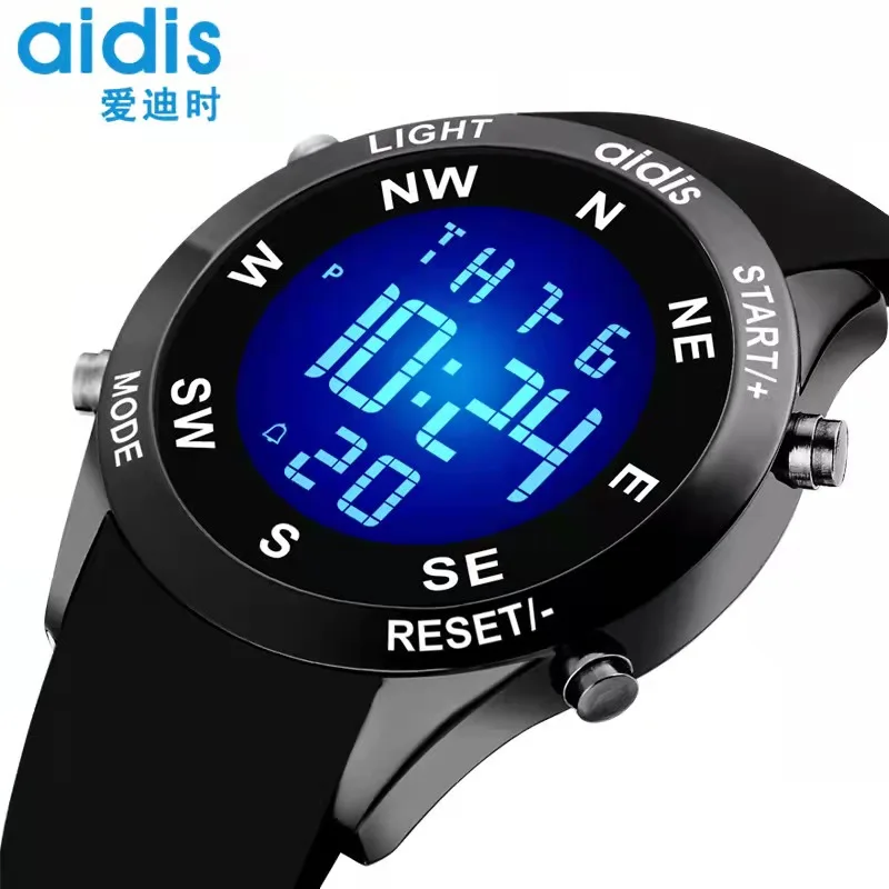 addiees-MY1466  Luminous Multi-FunctionWatch Outdoor Mountaineering WhistleFlint Waterproof Digital Sports Watch For Men
