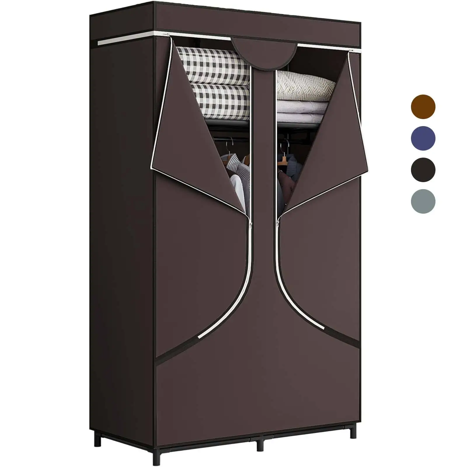 Custom Fabric Almirah Wadrober Roperos Closet Waldrop Bedroom Furniture Narrow Corner Mobile Portable Storage Wardrobe