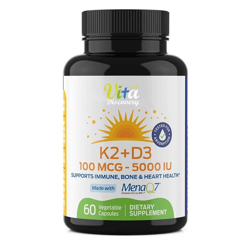 Фирменная Органическая натуральная витамин D3 Plus K2 5000IU для травяных добавок