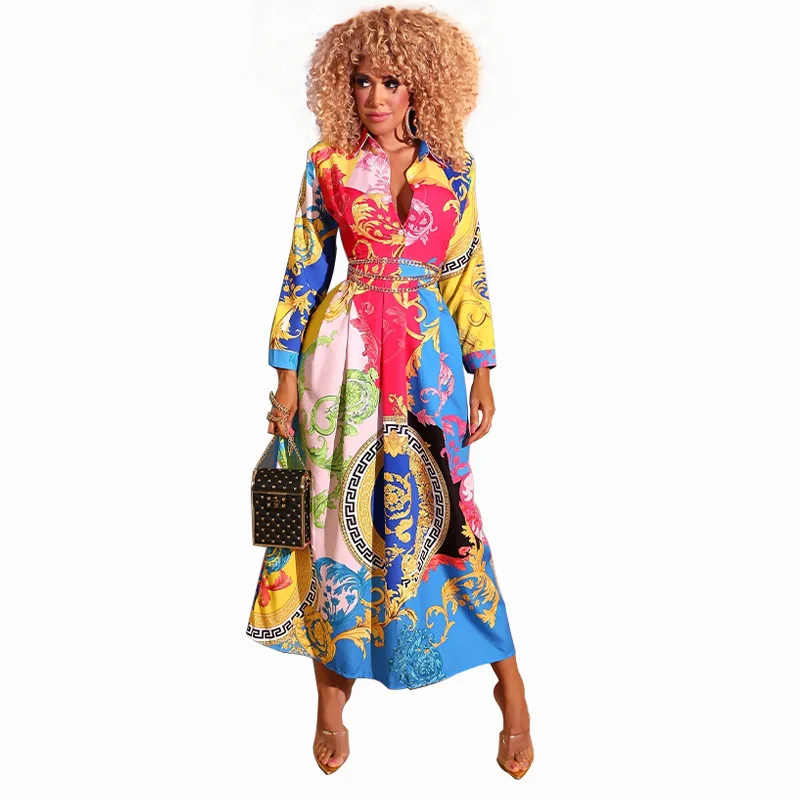 Long Sleeve Muslim Moroccan Dress Kaftan African Dresses For Women Clothing