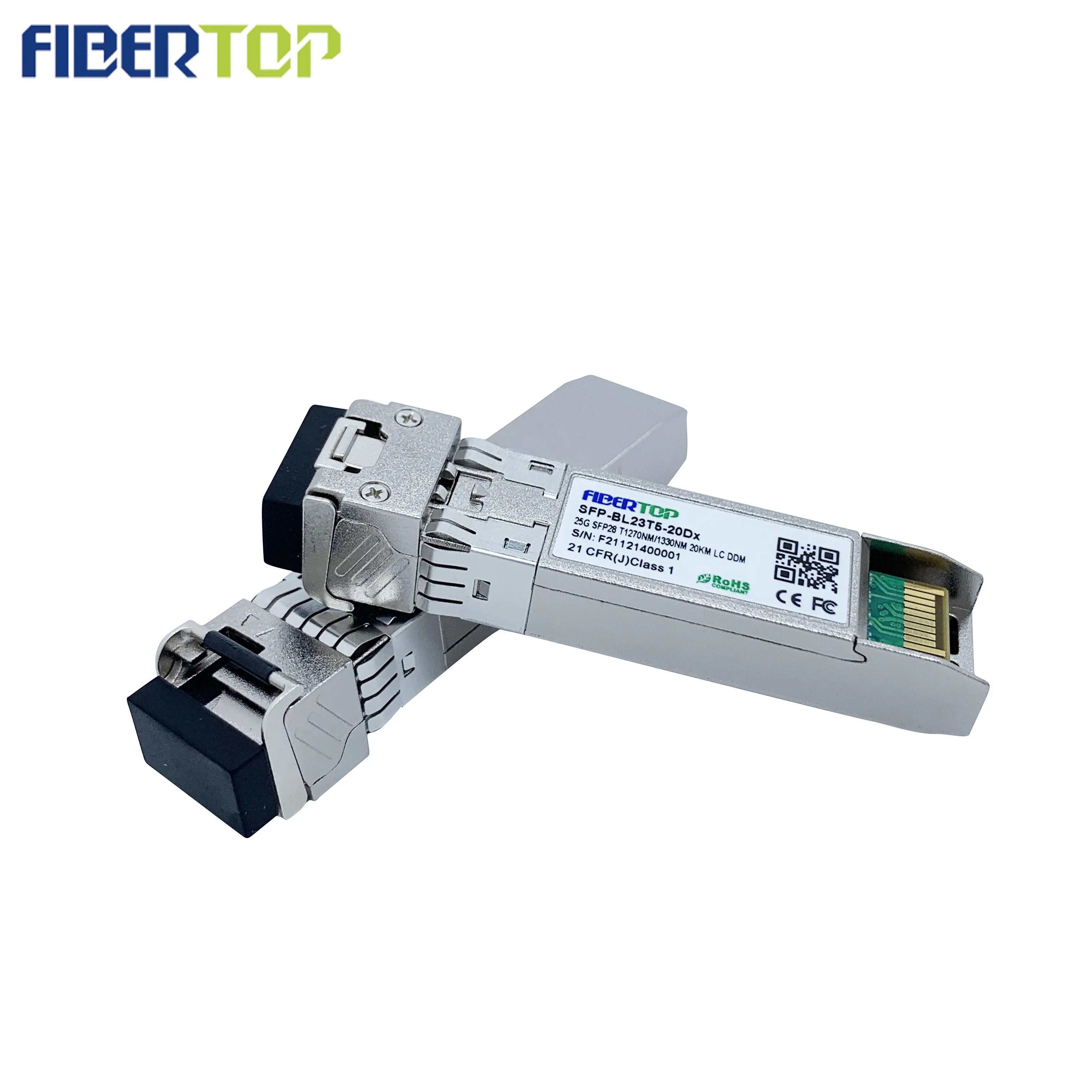 Fibertop SFP28 BiDi 1270nm-TX/1330nm-RX SFP-25GBX-U-20-C совместимый 25 гбасе BOSA 20 км LC SMF оптический трансивер sfp модуль