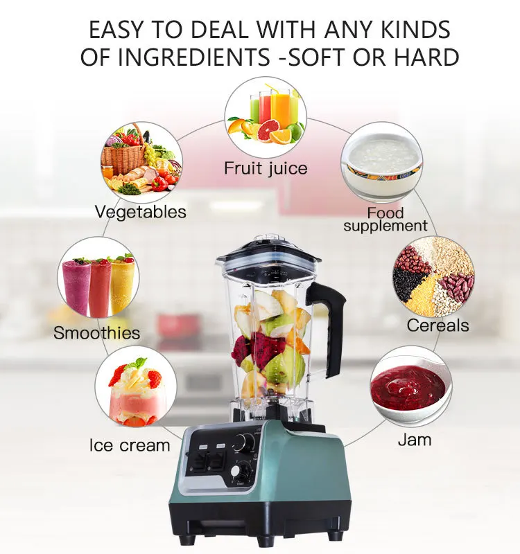 Electric Blander Heavy Duty Commercial Fruit Maker Machine Grinder Mixer Juicer Blender