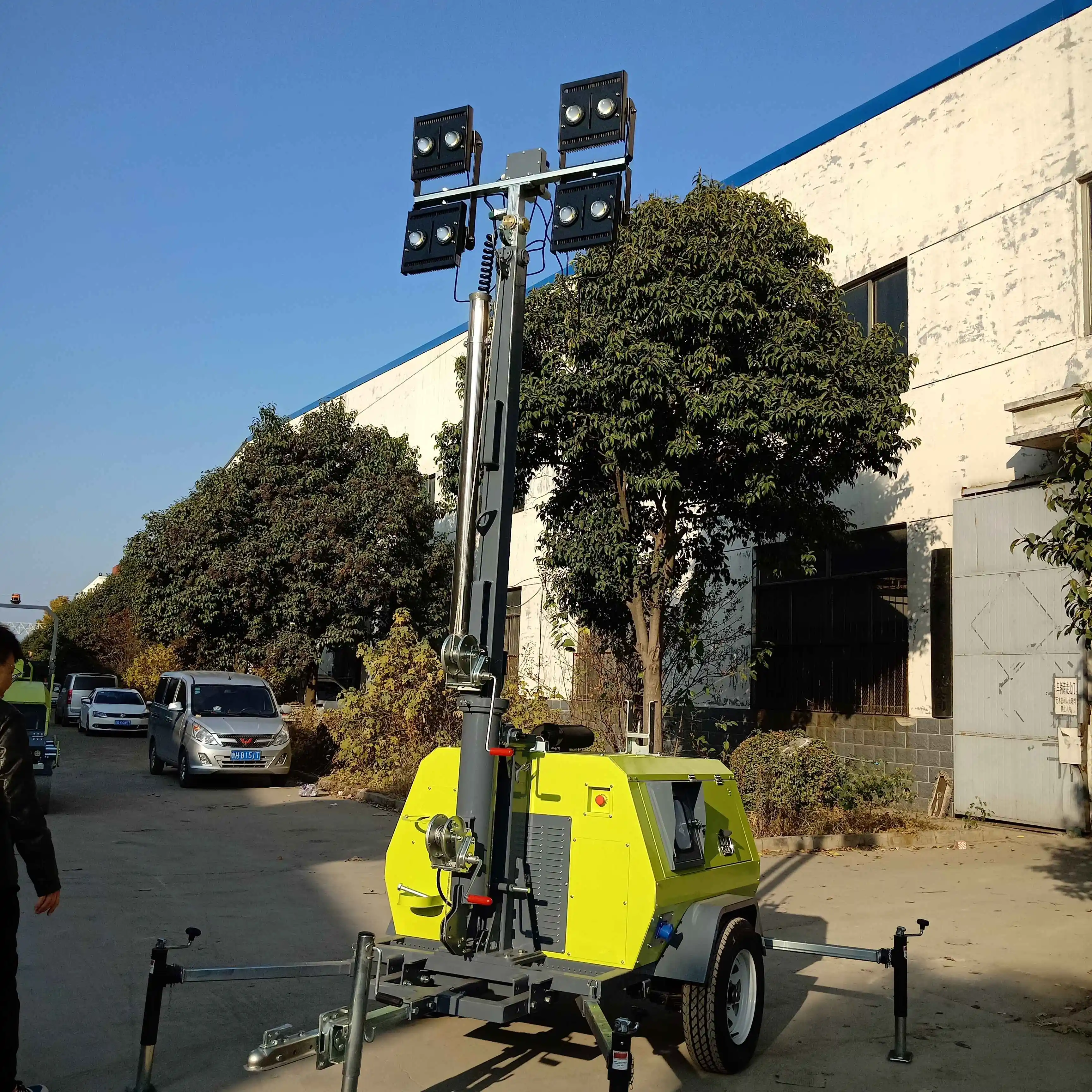 Construction machinery 5 m 7 m 9 m Portable Trailer Hand-lifting mobile lighting tower portable light tower CE EPA certified