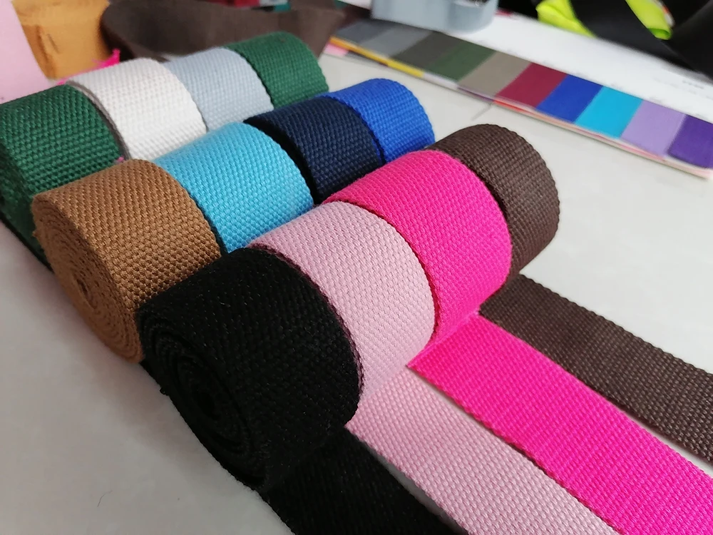 wholesale 100%cotton webbing 1inch 2inch 25mm 38mm  50mm  canvas thick cotton webbing tape for  bag straps