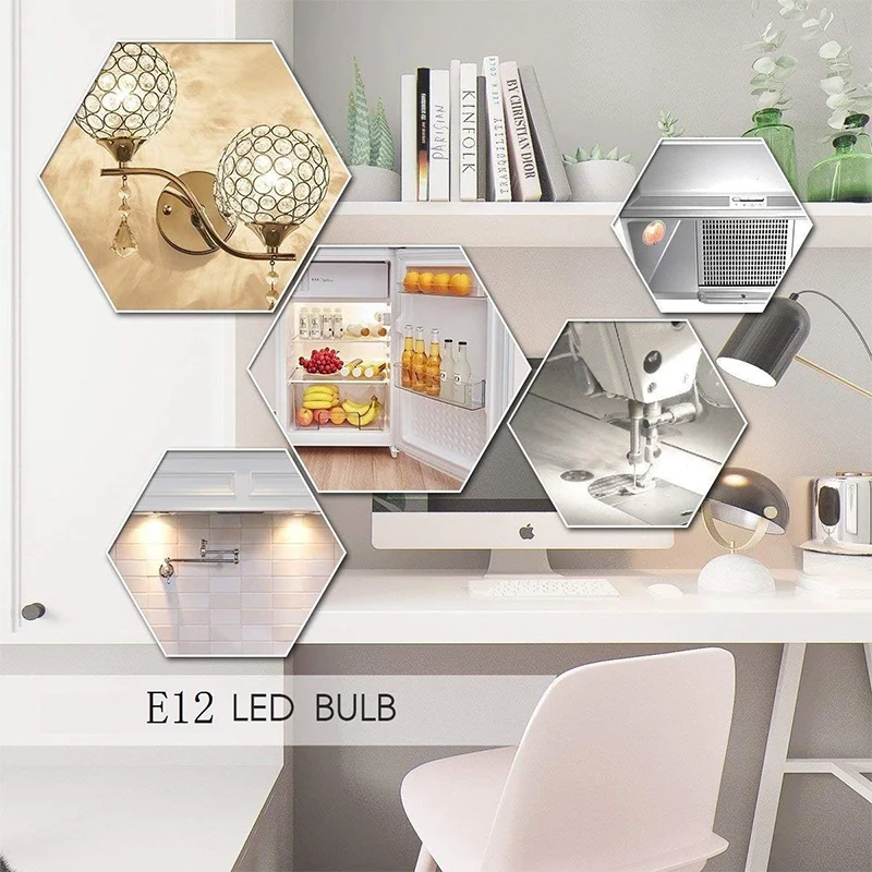 Night Light Bulbs LED Light Bulbs 10 Watt Equivalent E12 Base 6500K Daylight White Standard Light Bulbs