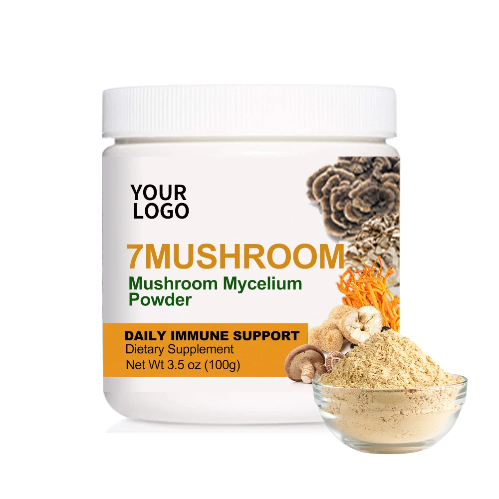 7 в 1 EU & USDA Органическая травяная смесь льва грива Кордицепс шиитаке майтаке Рейши Чага растительный экстракт грибов