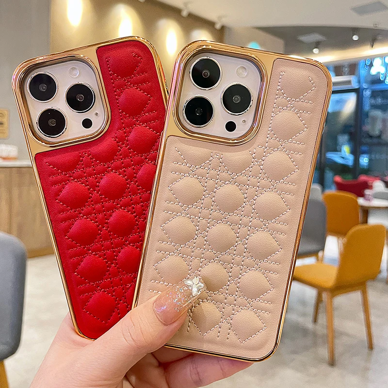 VIETAO custom black pebble leather phone case for iphone 14 Pro max 14pro 14plus mobile phone cover shell