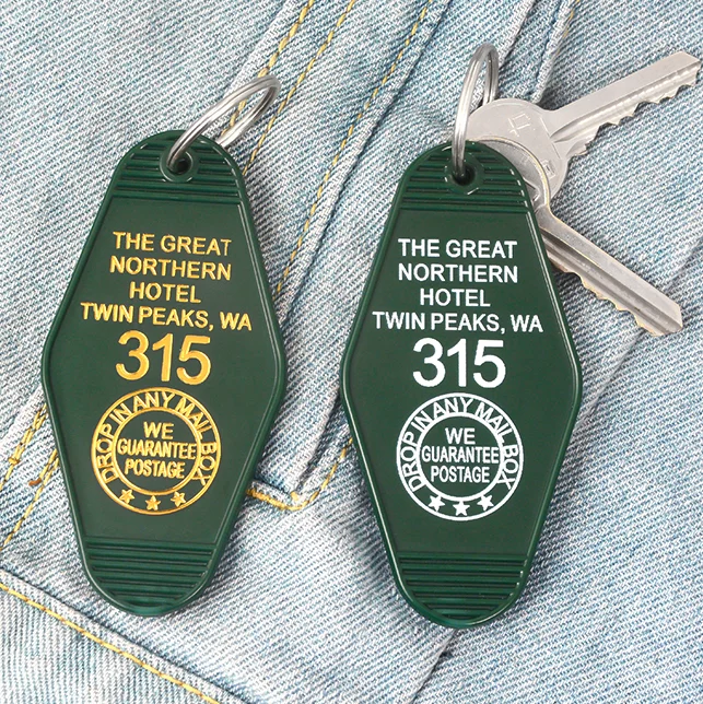 TV show Twin Peaks Keychain Green Prismatic Acrylic Keychain Key chain The Great Northern Hotel Room # 315 Gift for TV show fans