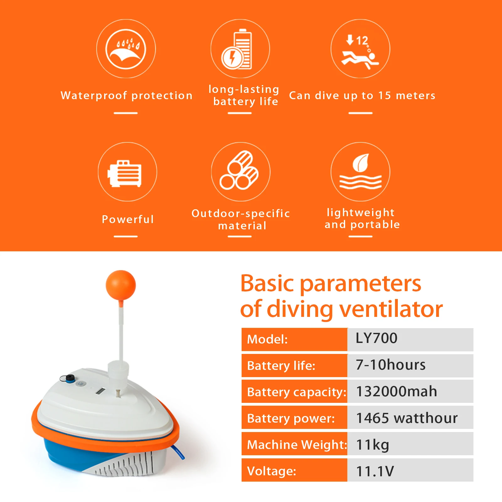 TUXING LY450 Long Term Used Safety Best Price Underwater Scuba Equipment Snorkel Swimming Breathing Tankless Diving Ventilator