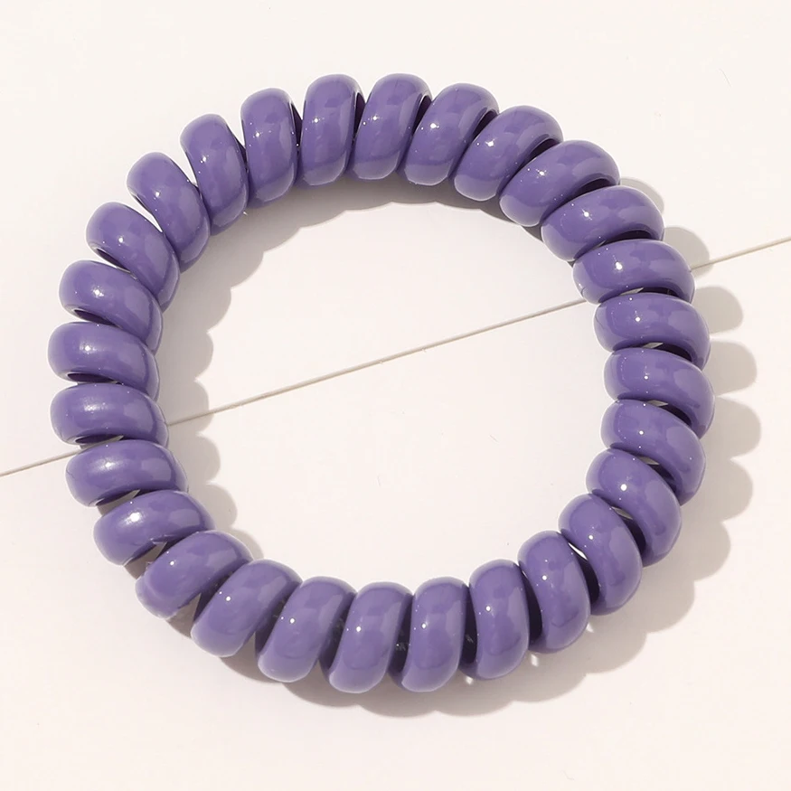 BELLEWORLD Wholesale Occident Ice cream color phone ring large telephone line hair ring hair coil elastic hair ties for women