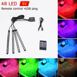 RGB Dream Color Chasing Strip Light Kit LED Car Underglow Light Waterproof Interior Car Light Remote Control Tuning