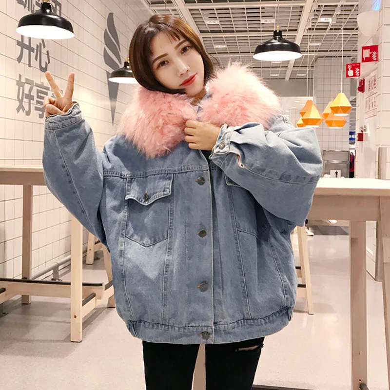 
or33296b loose thick short ladies winter coats with downy collar Korean style clothes women winter jacket 