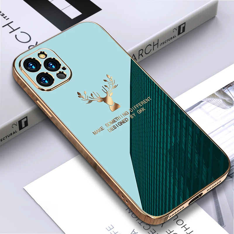  Модные с силиконовым покрытием для Олень чехол мобильного телефона iPhone 12 Pro Max Мини 11 сзади в виде ракушки сумка Coque Fundas Para