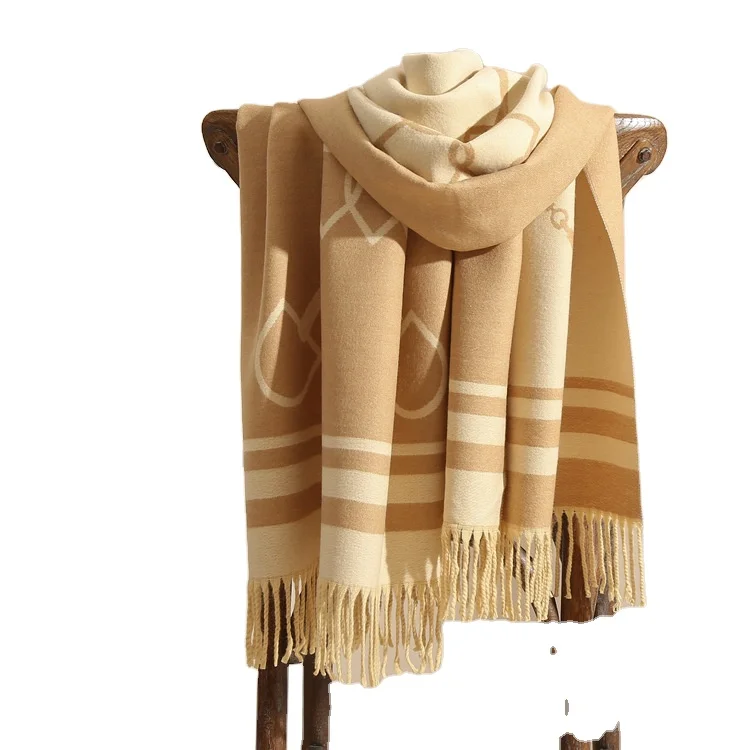 2022  arrival fashion ladies winter warm cheap pashmina shawls with tassels women double sided extra long cashmere wool scarves