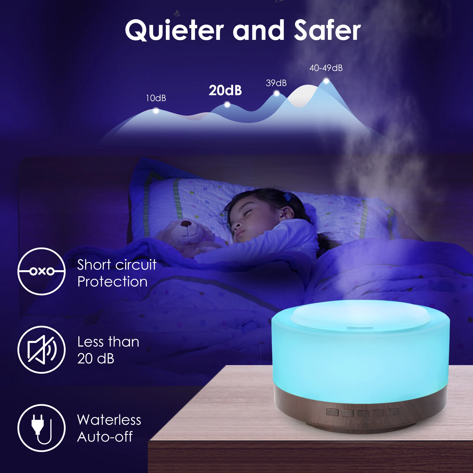 1000ml  remote control wooden grain ultrasonic essential oil aroma diffuser with bluetooth speaker