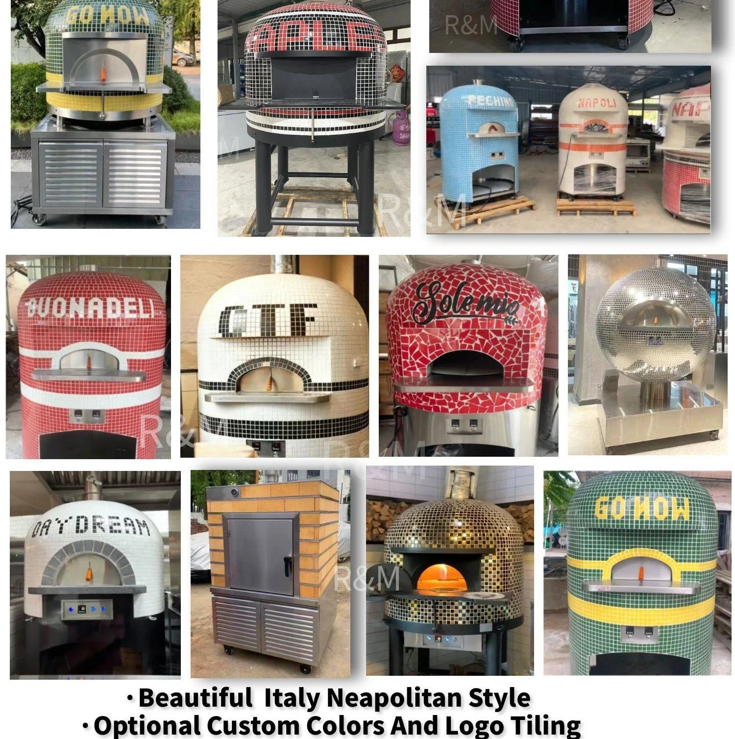 A low price of New materials wholesale good manufacturers rotary gas fast napoli rotating grill pizza oven for restaurant japan