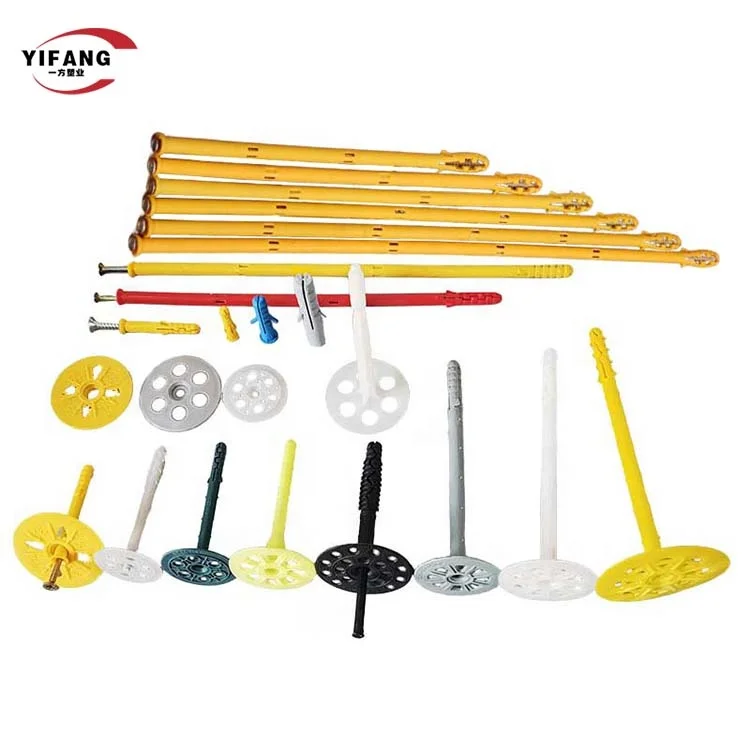Popular large size wall anchors yellow color screws and anchors set sample available long plastic wall plugs