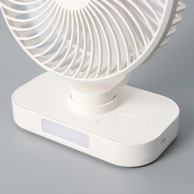 Mini Fan Portable Charger Oscillating Detachable Table Fan 2400mAh Rechargeable Usb With Night Light