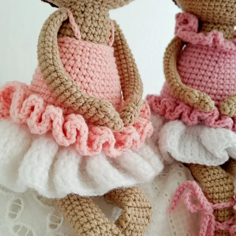 Lovely Crochet Ballet Girl Dolls For Baby Hand Knit Crochet Stuffed Amigurumi Ballet Girl Crochet Ballerina Dolls