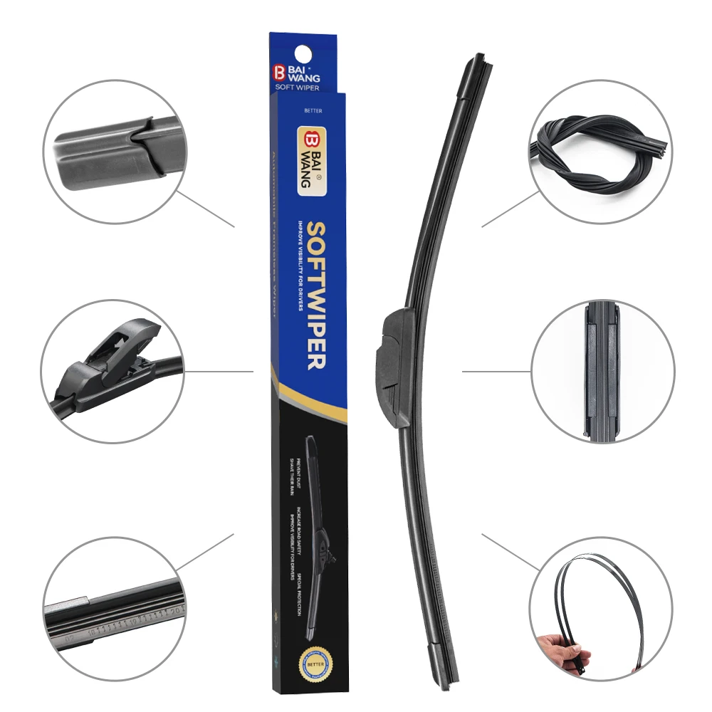 Car Front Windscreen Flat Frameless Wiper Universal Silicone Wiper Blade Windshield Wipers Blade