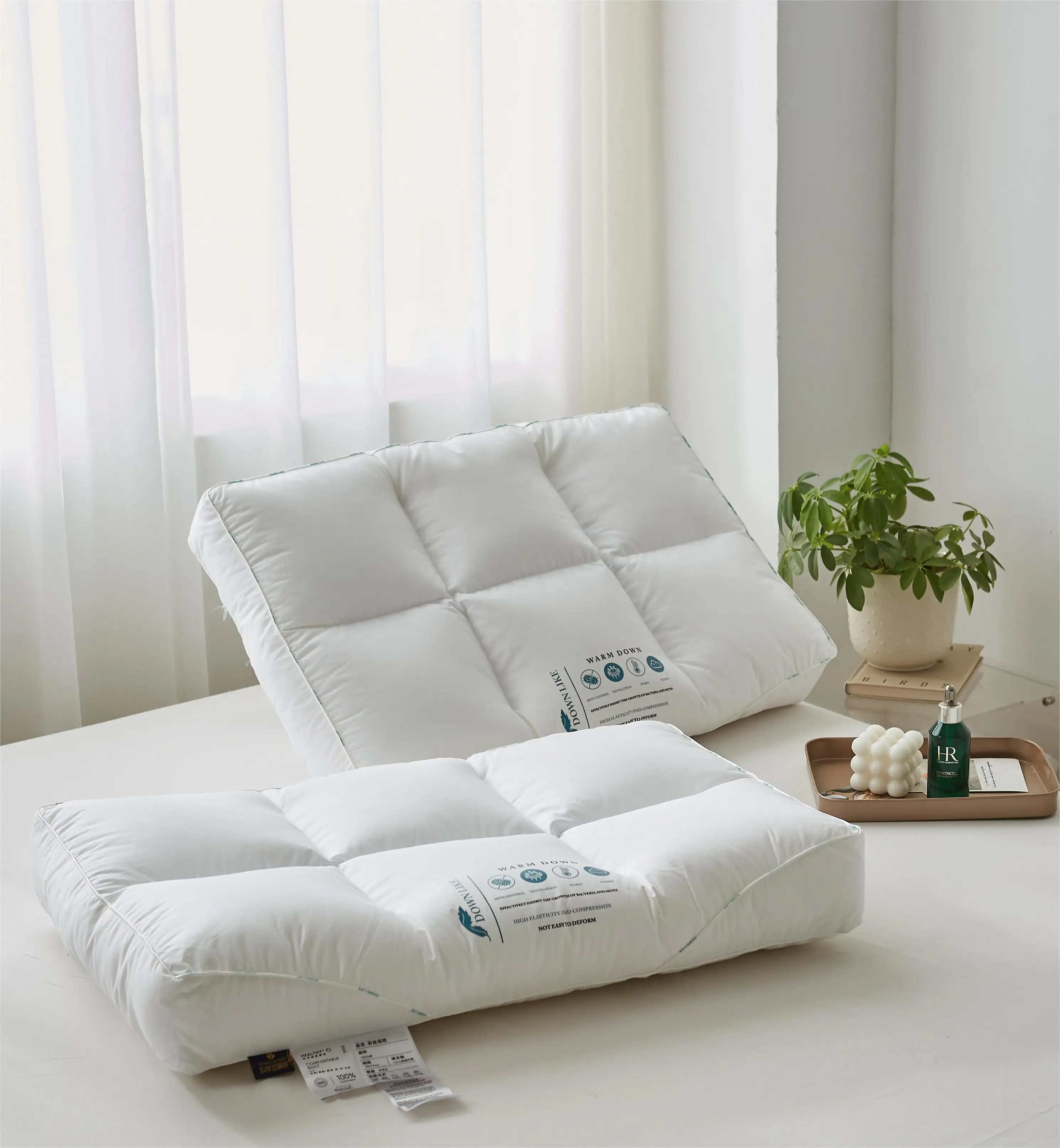 3D   high pillow Wholesale Low Price High Quality pillow hilton  Customized Hilton Hotel Pillow 1000g