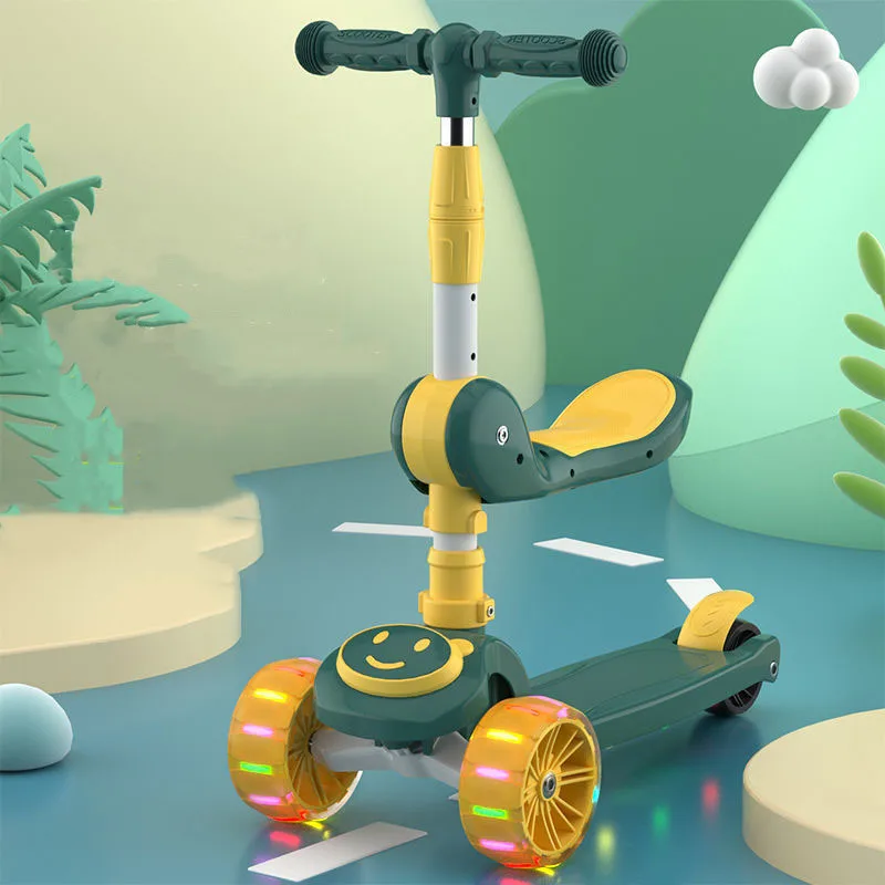 Wholesale high quality multi-functional three wheel kids design kick scooter deluxe