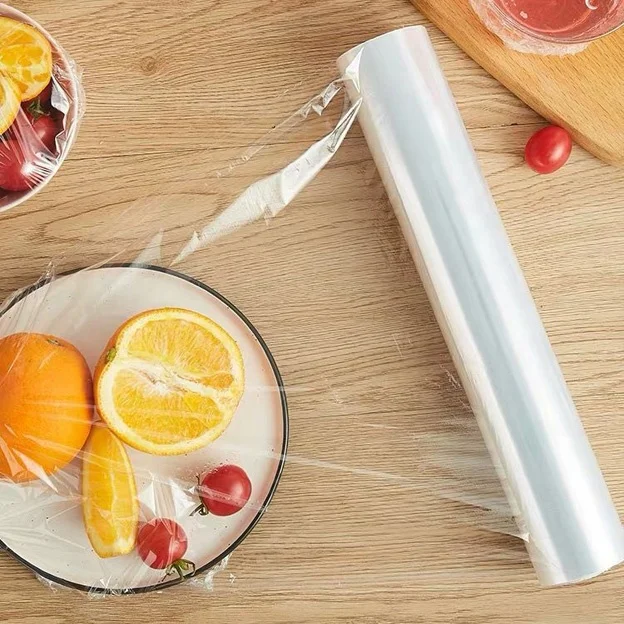 food grade fresh keep 10mic 1500m stretch packing wrapping pvc pe cling film jumbo roll
