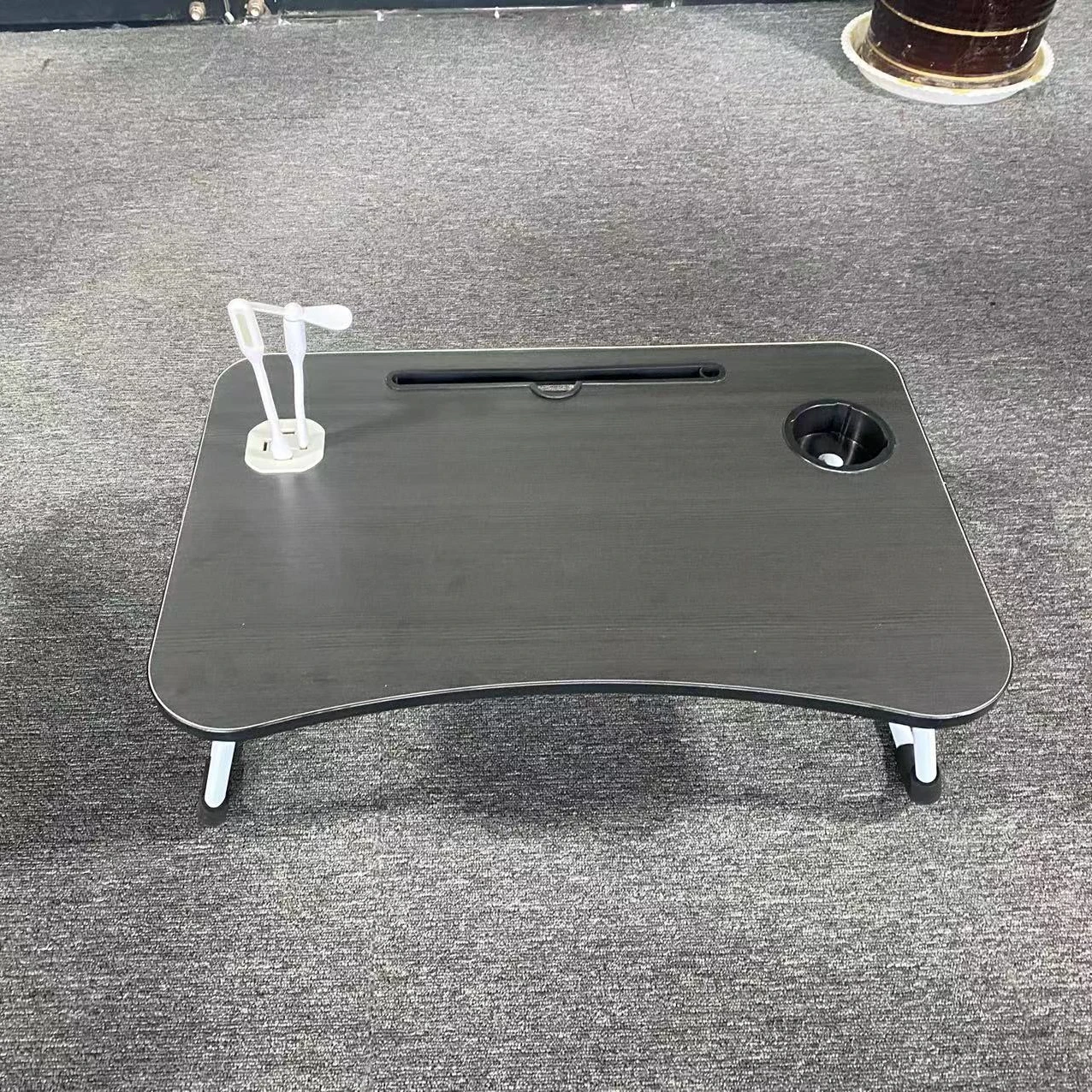 Folding computer desk on bed Adjustable height study table Study desk with USB fan and reading light Folding computer desk