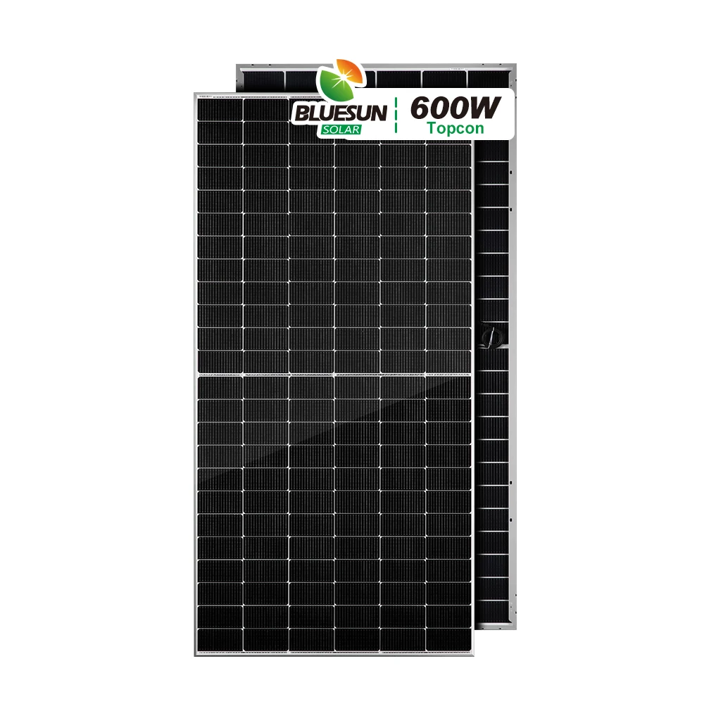 Bluesun New Product Explosion 550 580 600 Watts Solar Panels Bifacial N-type Topcon Stock Solar Panel Set for Home Price
